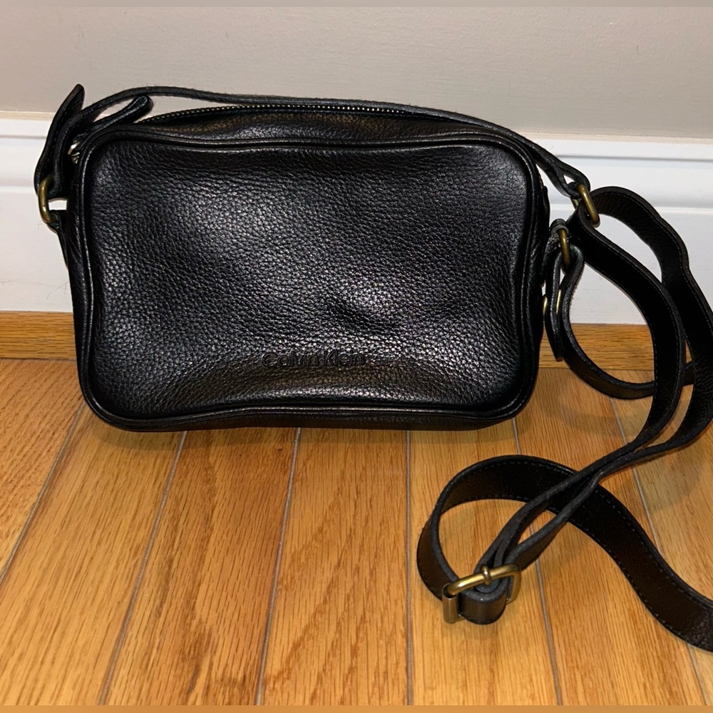 Vintage Calvin Klein Black Pebbled Leather Handbag